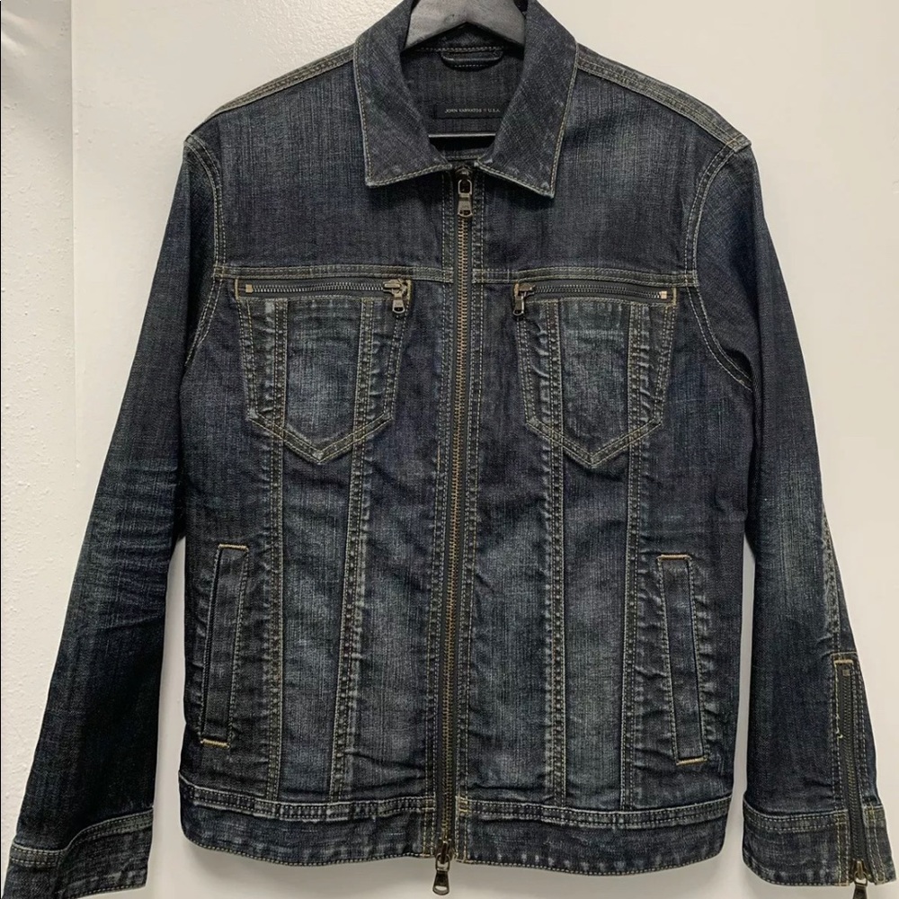John Varvatos Indigo Denim Jacket Size Small
